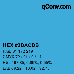 Color code: HEX #3DACDB | qconv.com