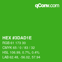 Color code: HEX #3DAD1E | qconv.com