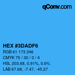 Color code: HEX #3DADF6 | qconv.com