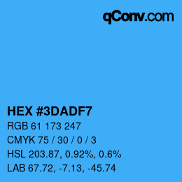 Color code: HEX #3DADF7 | qconv.com