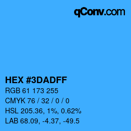 Color code: HEX #3DADFF | qconv.com