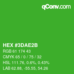 カラーコード: HEX #3DAE2B | qconv.com