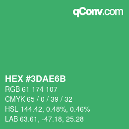 颜色代码: HEX #3DAE6B | qconv.com