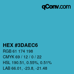 Color code: HEX #3DAEC6 | qconv.com