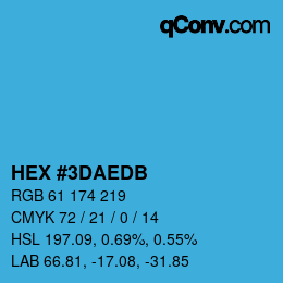 カラーコード: HEX #3DAEDB | qconv.com
