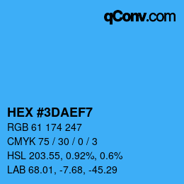 Color code: HEX #3DAEF7 | qconv.com