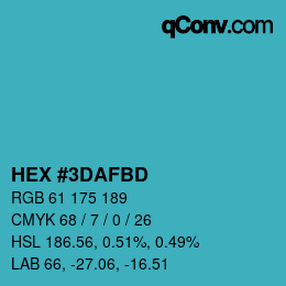 Farbcode: HEX #3DAFBD | qconv.com