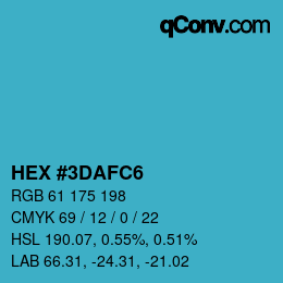 Color code: HEX #3DAFC6 | qconv.com