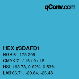 Color code: HEX #3DAFD1 | qconv.com