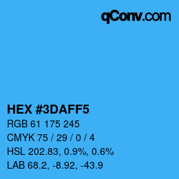 颜色代码: HEX #3DAFF5 | qconv.com