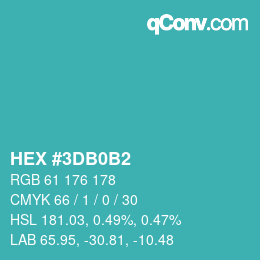 カラーコード: HEX #3DB0B2 | qconv.com