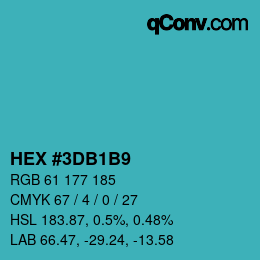 カラーコード: HEX #3DB1B9 | qconv.com