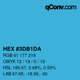 Color code: HEX #3DB1DA | qconv.com