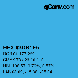 Color code: HEX #3DB1E5 | qconv.com