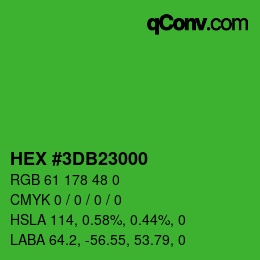 Color code: HEX #3DB23000 | qconv.com
