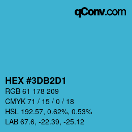 カラーコード: HEX #3DB2D1 | qconv.com