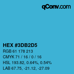 カラーコード: HEX #3DB2D5 | qconv.com
