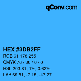 Color code: HEX #3DB2FF | qconv.com