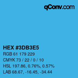 Color code: HEX #3DB3E5 | qconv.com