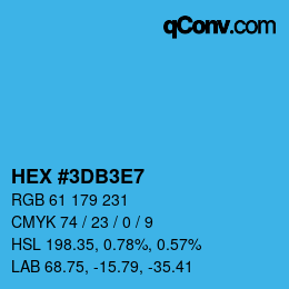 Color code: HEX #3DB3E7 | qconv.com