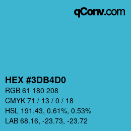 Color code: HEX #3DB4D0 | qconv.com