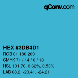 カラーコード: HEX #3DB4D1 | qconv.com