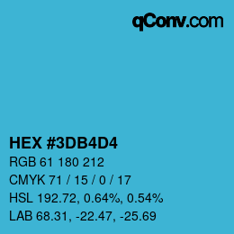 Color code: HEX #3DB4D4 | qconv.com
