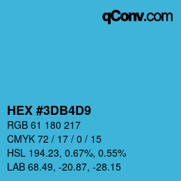 Color code: HEX #3DB4D9 | qconv.com