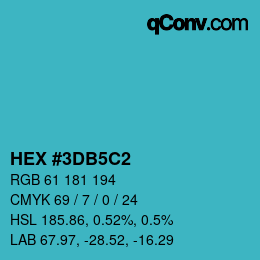 Color code: HEX #3DB5C2 | qconv.com