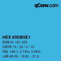 Color code: HEX #3DB5E1 | qconv.com