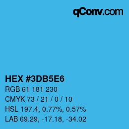Color code: HEX #3DB5E6 | qconv.com