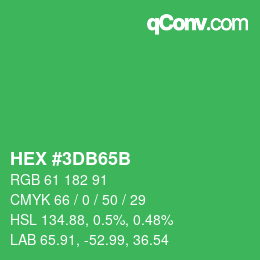 Color code: HEX #3DB65B | qconv.com
