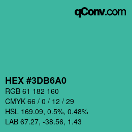Color code: HEX #3DB6A0 | qconv.com