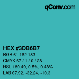 Color code: HEX #3DB6B7 | qconv.com