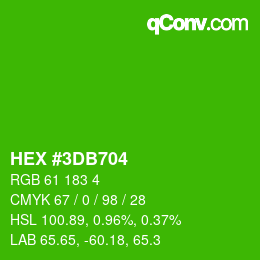 Color code: HEX #3DB704 | qconv.com