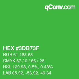 Color code: HEX #3DB73F | qconv.com