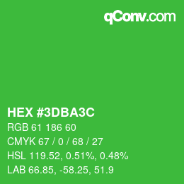Color code: HEX #3DBA3C | qconv.com