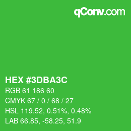 Color code: HEX #3DBA3C | qconv.com