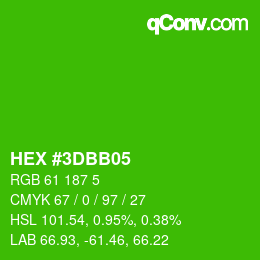カラーコード: HEX #3DBB05 | qconv.com
