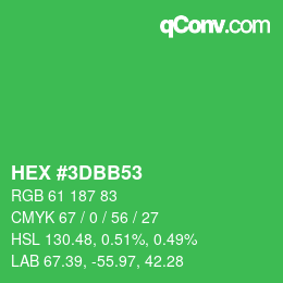 カラーコード: HEX #3DBB53 | qconv.com