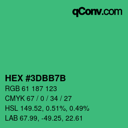 Color code: HEX #3DBB7B | qconv.com