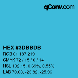 カラーコード: HEX #3DBBDB | qconv.com