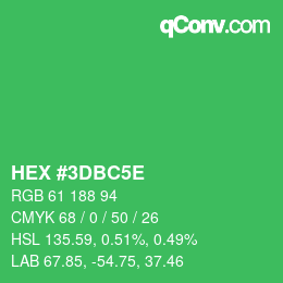 カラーコード: HEX #3DBC5E | qconv.com