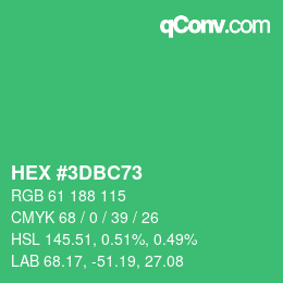 カラーコード: HEX #3DBC73 | qconv.com