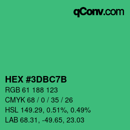 カラーコード: HEX #3DBC7B | qconv.com