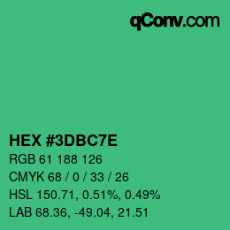 Color code: HEX #3DBC7E | qconv.com