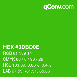 Color code: HEX #3DBD0E | qconv.com