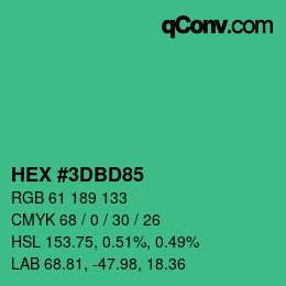 Código de color: HEX #3DBD85 | qconv.com