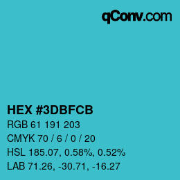 Color code: HEX #3DBFCB | qconv.com