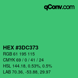 カラーコード: HEX #3DC373 | qconv.com